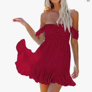 Off-The-Shoulder Smock Tube-Top Dress - Medium